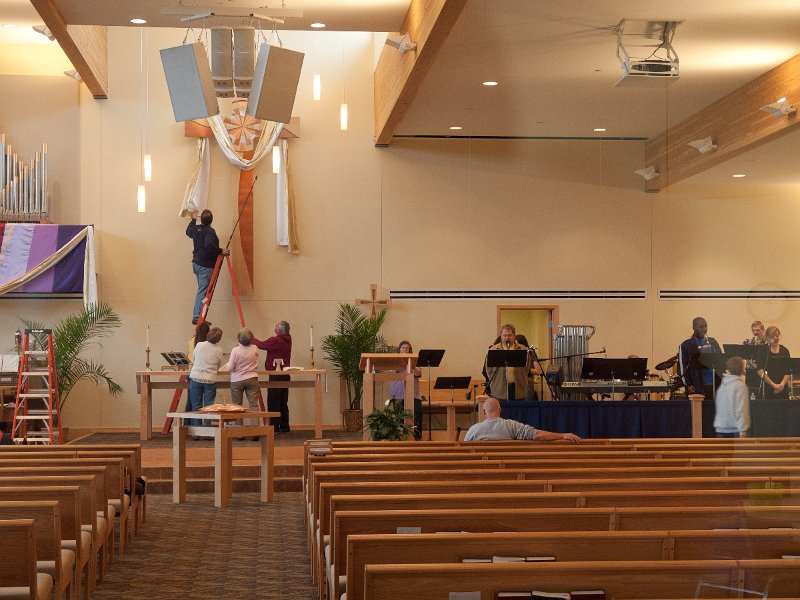 P4234300.jpg - The sanctuary was being prepared for Easter